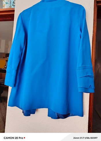 Network Mavi Kadın Midi Blazer Ceket - Görsel 3