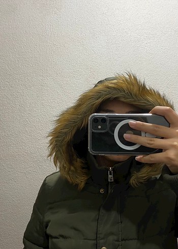 LTB haki Kadın Kürklü Kış Montu - Görsel 2