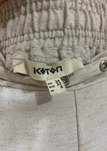 Beyaz Regular Fit Keten Kadın Pantolon - Görsel 2