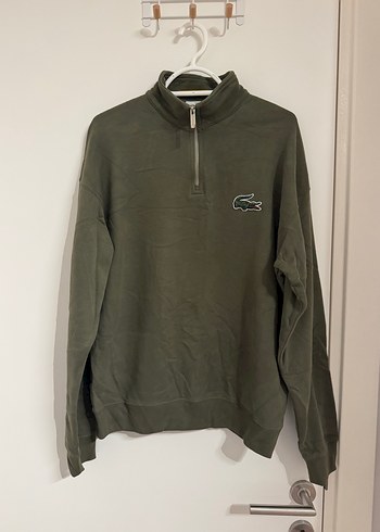 Lacoste unisex Haki Yarım Fermuarlı Sweatshirt