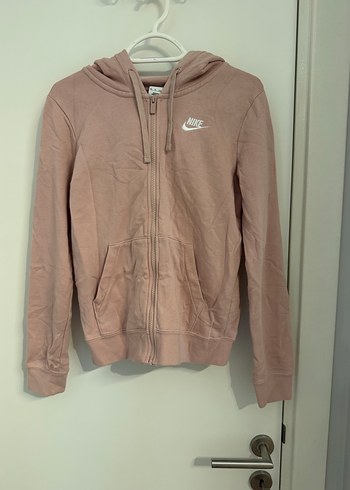 Nike pembe kadın Fermuarlı Kapüşonlu Sweatshirt