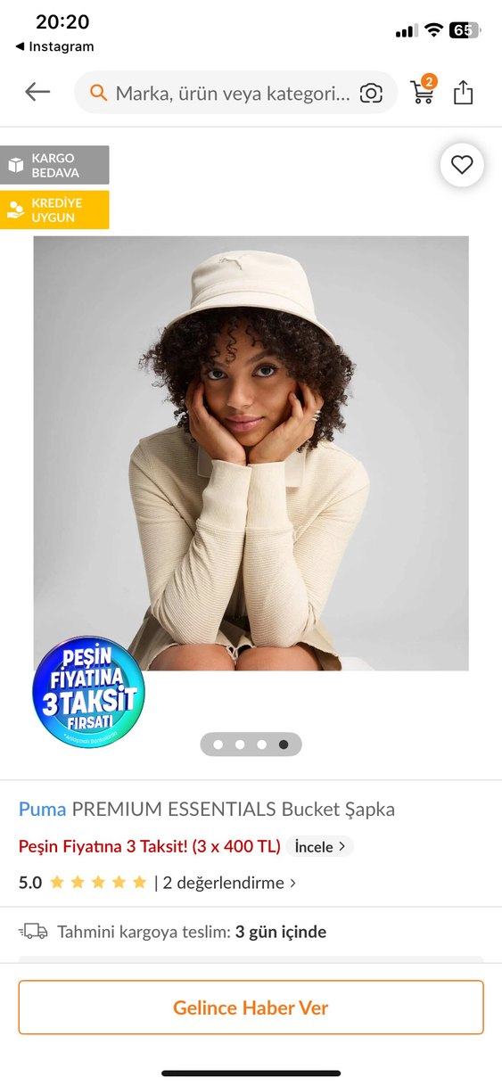 Puma Beyaz Keten Bucket Şapka - Görsel 3