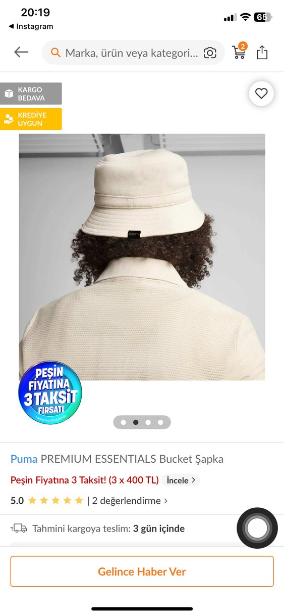 Puma Beyaz Keten Bucket Şapka - Görsel 2