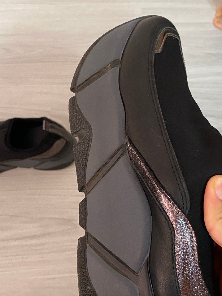 Siyah Elastik Platform Topuklu Kadın Spor Ayakkabı - Görsel 2