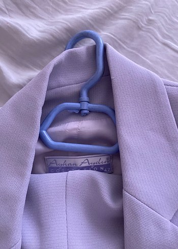 Düğmeli Pastel Mor kadın Takım Elbise - Görsel 3