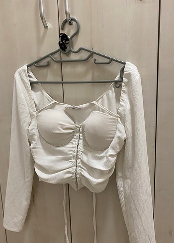 Beyaz korseli bluz - Görsel 2