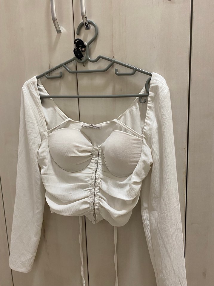 Beyaz korseli bluz - Görsel 2