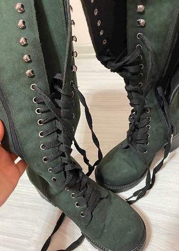 Kötü yeşil zümrüt yeşil uzun bot - Görsel 3