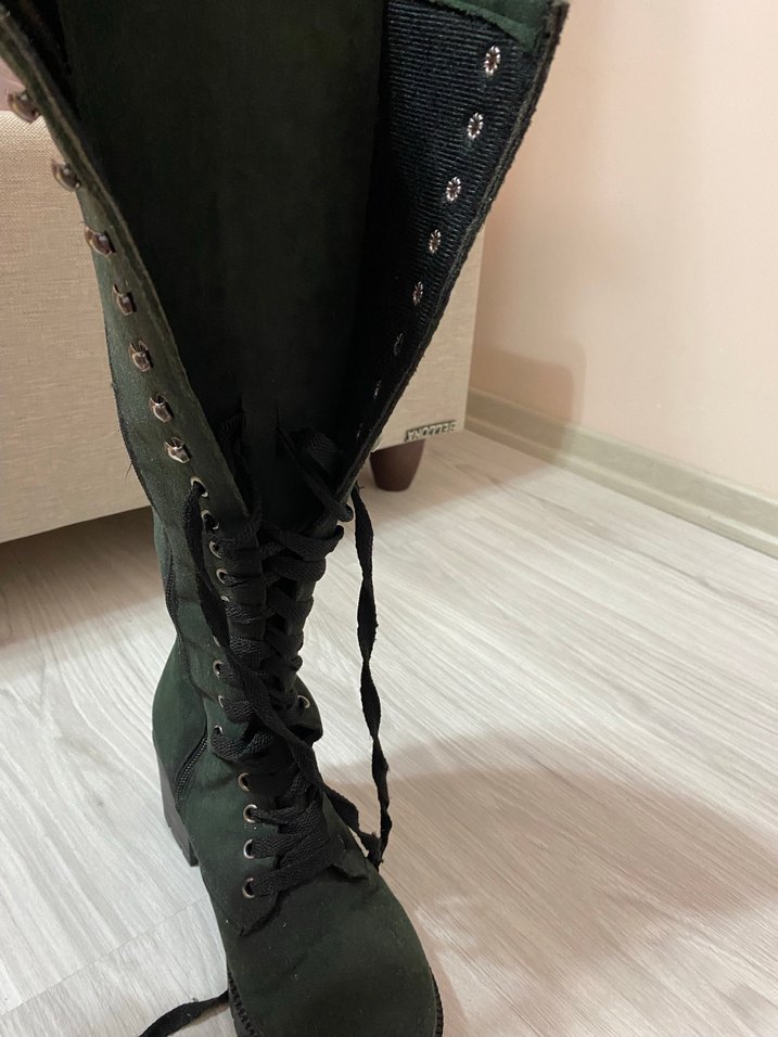 Kötü yeşil zümrüt yeşil uzun bot - Görsel 2