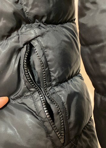 Düğmeli Siyah Kışlık Mont unisex - Görsel 3