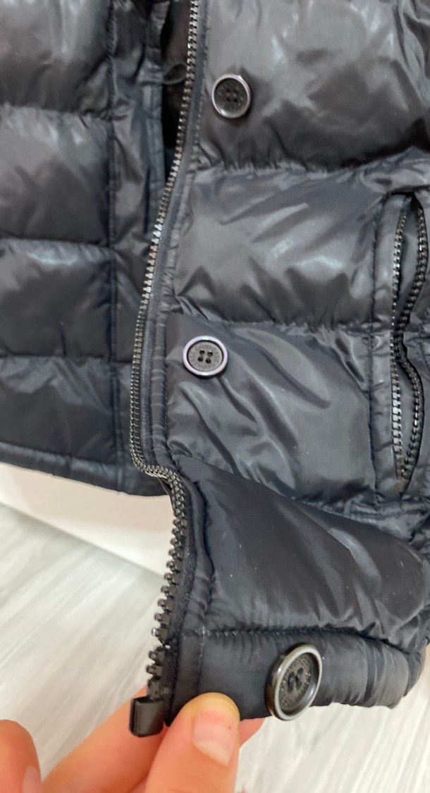 Düğmeli Siyah Kışlık Mont unisex - Görsel 4