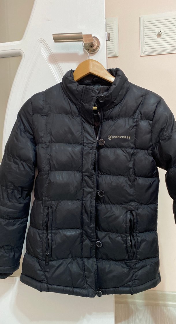 Düğmeli Siyah Kışlık Mont unisex - Görsel 5