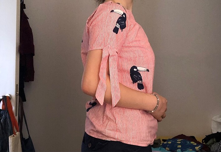 Zara Pelikan desenli bluz