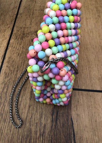 Zara Pastel Renkli Boncuklu Kadın Çanta