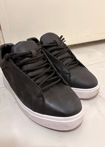 Diğer Siyah Deri Sneaker