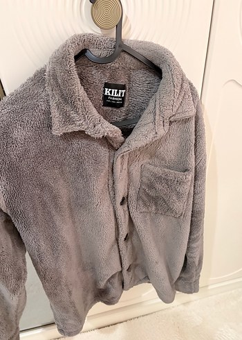 Diğer Kilit Gri Pelus Ceket