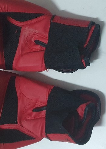 Kırmızı Deri Boks Eldivenleri Velcro Bantlı - Görsel 2