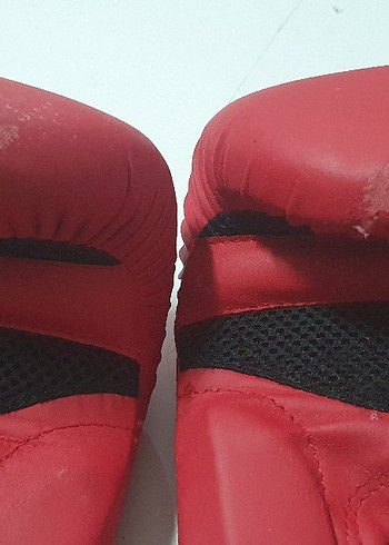 Kırmızı Deri Boks Eldivenleri Velcro Bantlı - Görsel 5