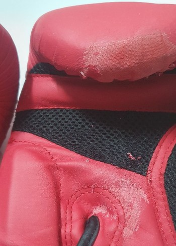 Kırmızı Deri Boks Eldivenleri Velcro Bantlı - Görsel 3