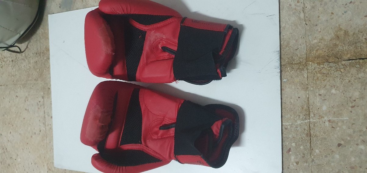 Kırmızı Deri Boks Eldivenleri Velcro Bantlı - Görsel 2