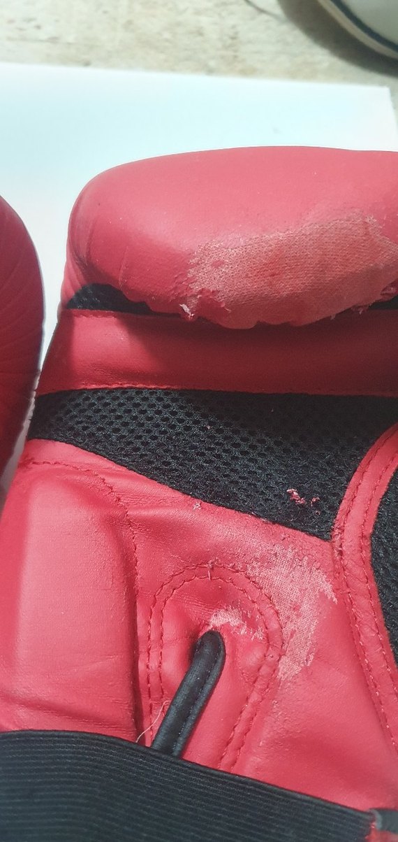 Kırmızı Deri Boks Eldivenleri Velcro Bantlı - Görsel 3