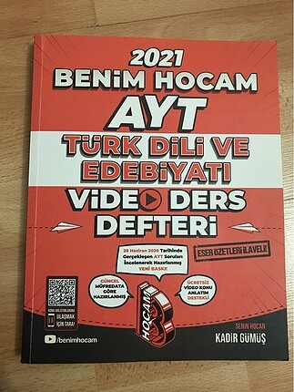 benim hocam ayt türk dili ve edebiyatı video ders defteri