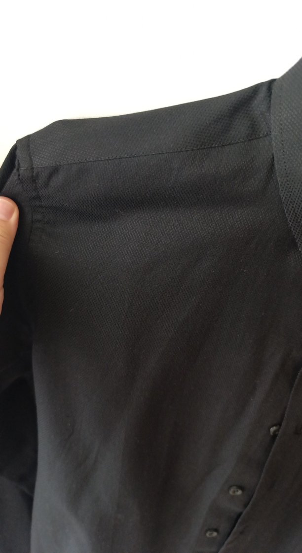 Erkek Siyah Uzun Kollu Gömlek - Görsel 2