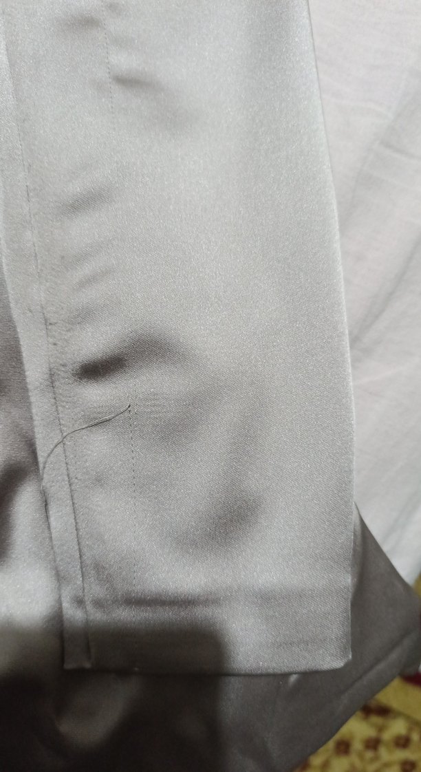 Gri Nakışlı Uzun Kollu Drapeli Abiye Elbise - Görsel 5