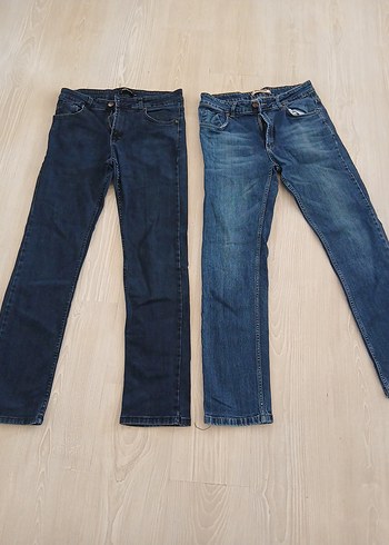 33 Beden mavi Renk Mavi ve Gri Normal Boy Kadın Denim Pantolon