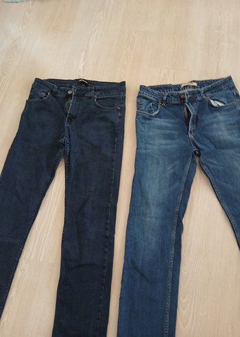 Diğer Mavi ve Gri Normal Boy Kadın Denim Pantolon