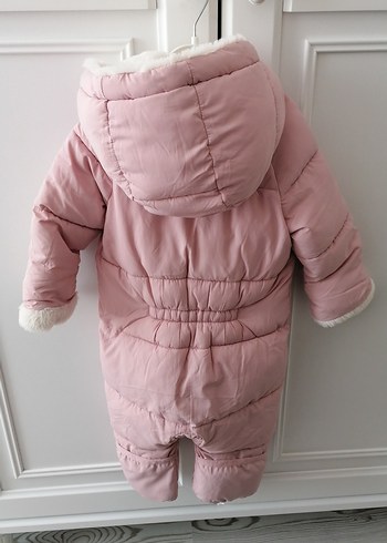 Pembe Peluş Detaylı Bebek Kız Tulumu - Görsel 2