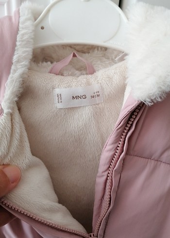 Pembe Peluş Detaylı Bebek Kız Tulumu - Görsel 3