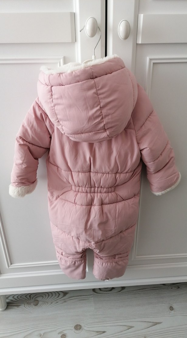 Pembe Peluş Detaylı Bebek Kız Tulumu - Görsel 2