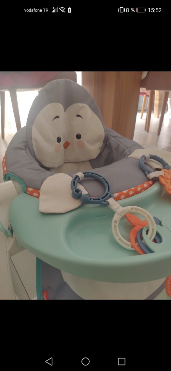 Fisherprice Penguen Desenli Bebek mama sandalyesi - Görsel 3