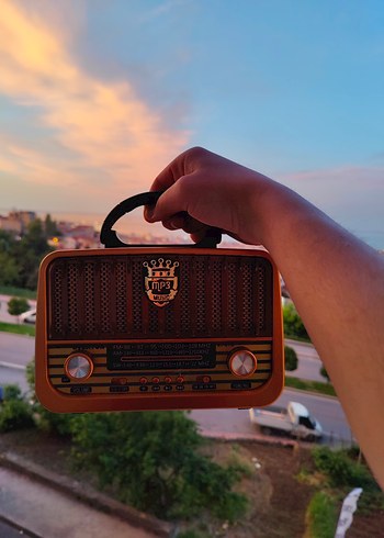 Renkli Kahverengi Nostaljik Bluetooth MP3 Müzik Radyo - Görsel 2