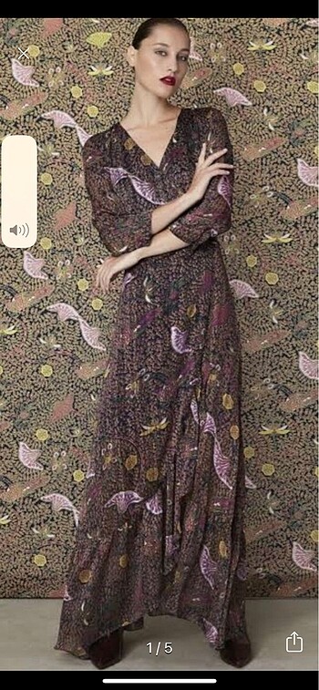 Desenli anvelop şifon elbeise