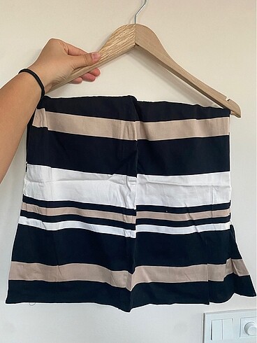 Trendyol & Milla Trendyol Çizgi Desen Mini Etek