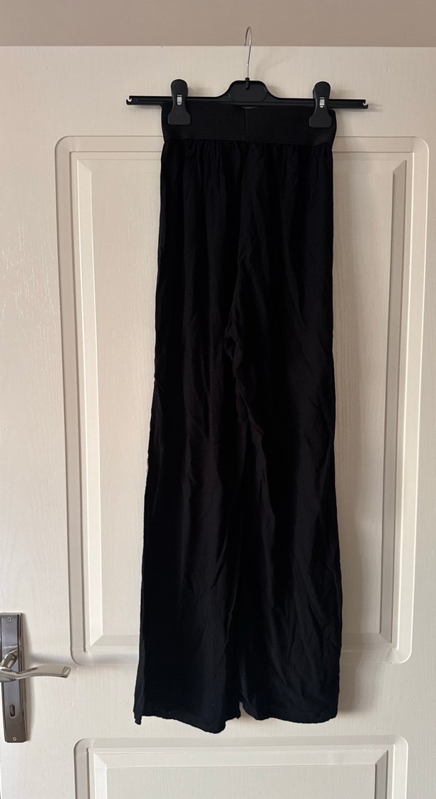 Siyah Salaş Uzun Kadın Pantolon - Görsel 5