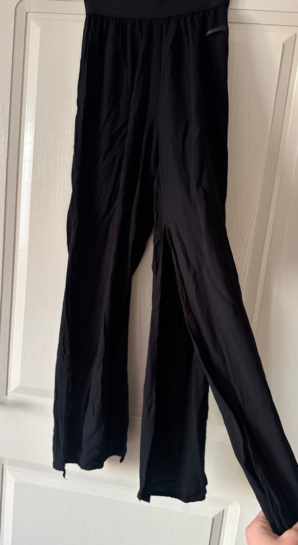 Siyah Salaş Uzun Kadın Pantolon - Görsel 3