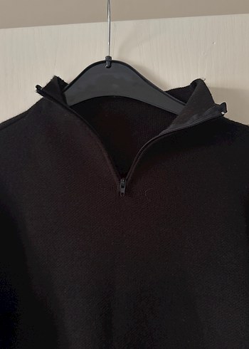 Siyah Yüksek Yakalı Kadın Triko Elbise - Görsel 4