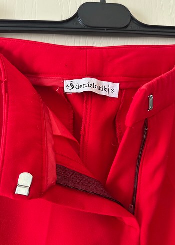 Parlak Kırmızı Kadın Kumaş Pantolon - Görsel 2