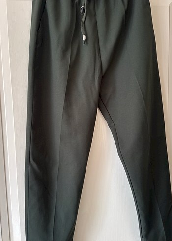 Kadın Siyah Bel Bantlı Kumaş Pantolon - Görsel 2