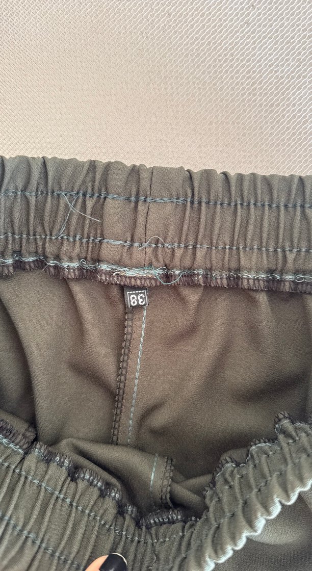 Kadın Siyah Bel Bantlı Kumaş Pantolon - Görsel 4