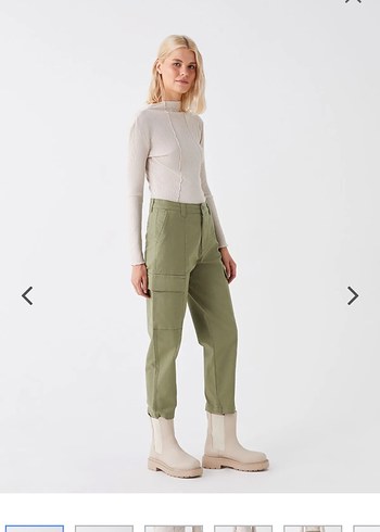LC Waikiki Lcw Kadın Haki kargo Pantolon