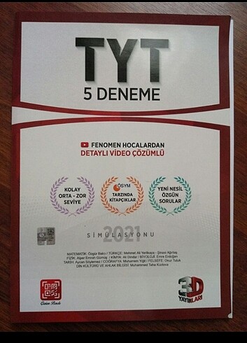 tyt deneme 16 adet