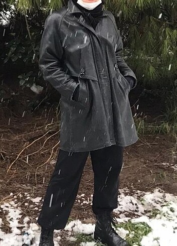 l Beden Hakiki Deri vintage kaban L
