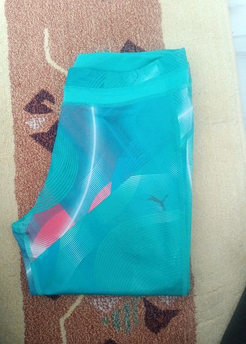 Turkuaz Baskılı Mini Spor Tayt