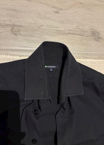 Düğmeli Siyah Erkek Gömlek - Görsel 5