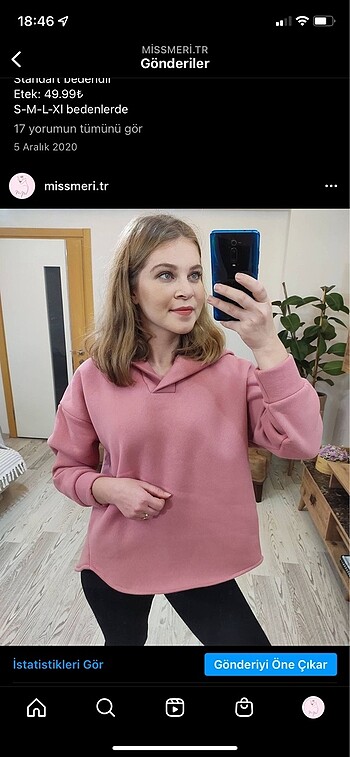 Pembe sweatshirt