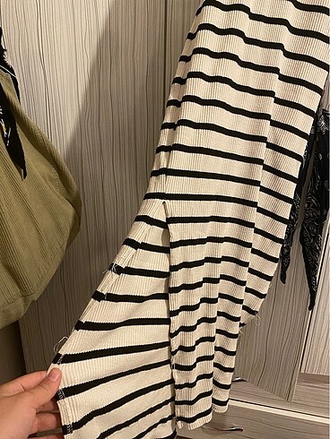 Bershka bershka triko çizgili elbise